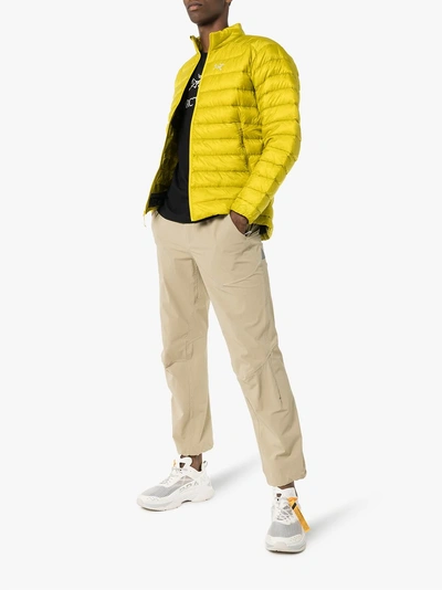 Shop Arc'teryx Yellow Cerium Padded Jacket In Green