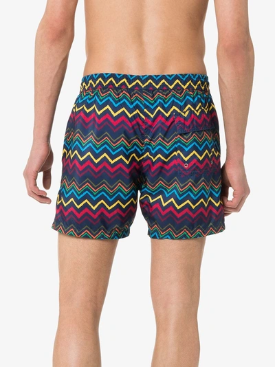 Shop Missoni Zigzag Print Drawstring Swimming Trunks In 108 - Multicoloured