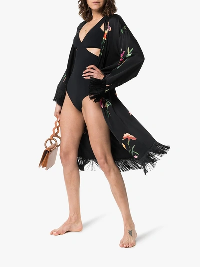 Shop Araks Ursa V-neck Cutout Swimsuit In Black