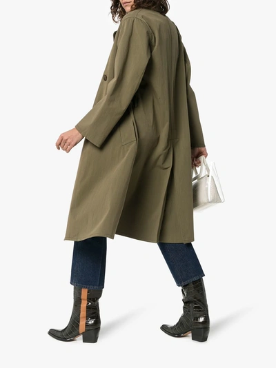 Shop Nili Lotan Belted Trench Coat In Green