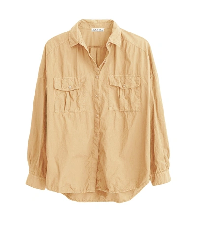 Shop Alex Mill Oversized Garment Dyed Shirt In Khaki