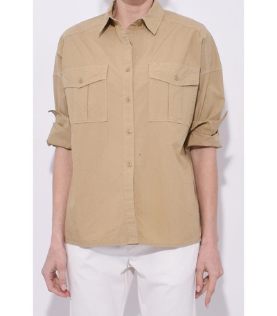 Shop Alex Mill Oversized Garment Dyed Shirt In Khaki