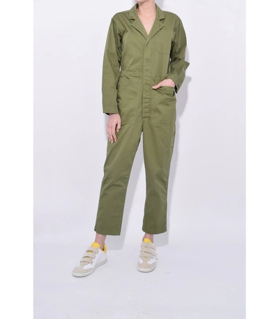Shop Alex Mill Cotton Jumpsuit In Army Green