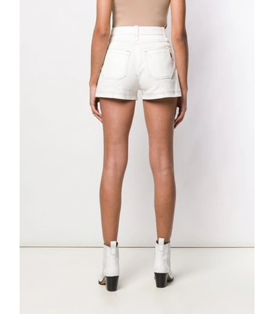 Shop Chloé Cotton Denim Shorts In Ivory