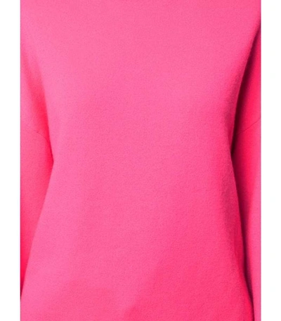 Shop Adam Lippes Double Face Merino Neon Turtleneck Sweater In Pink