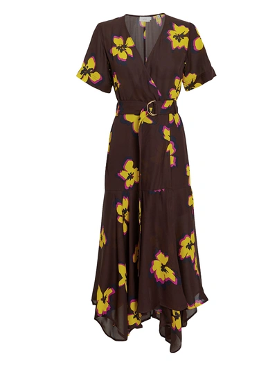 Shop A.l.c Claire Dress In Brown,yellow Floral