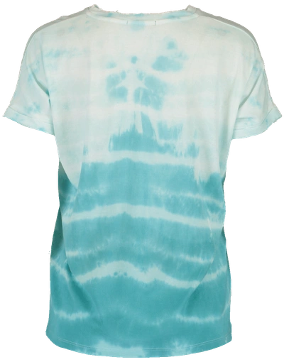 Shop Balmain Tie Dye  Logo T-shirt In Blue