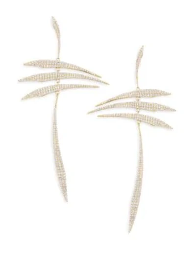 Shop Adriana Orsini Eclectic Pavé 18k Yellow Gold-plated Sterling Silver Mobile Earrings