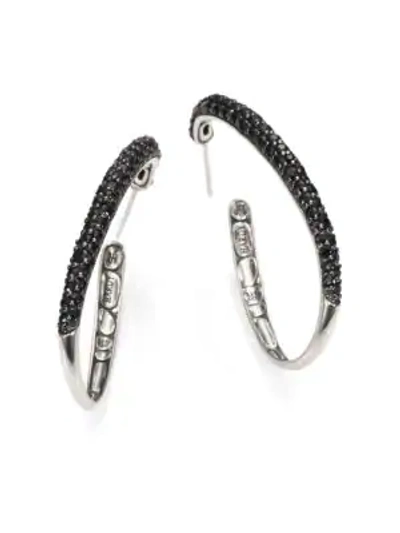 Shop John Hardy Kali Black Sapphire & Sterling Silver Hoop Earrings