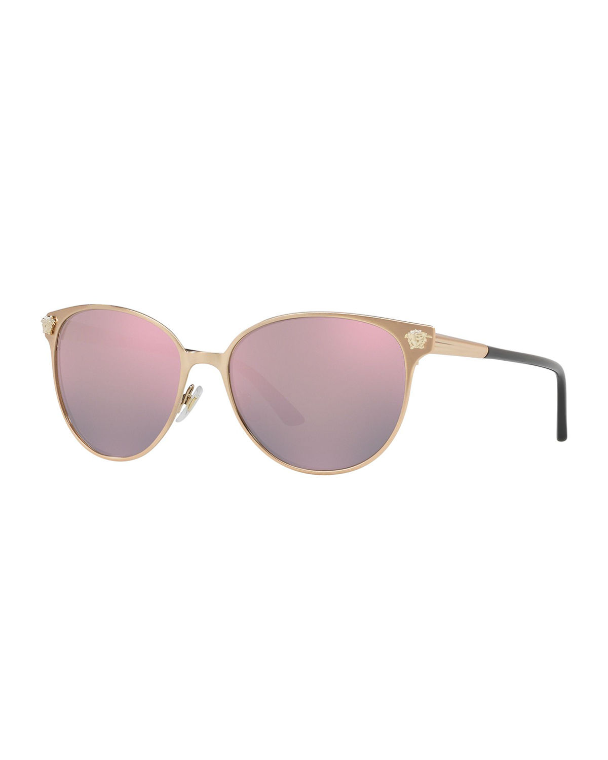 Versace Glam Medusa 57mm Cat Eye Sunglasses - Pink/ Gold Mirror | ModeSens