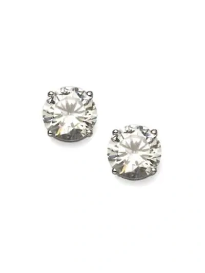 Shop Adriana Orsini Women's Brilliant-cut Sterling Silver Stud Earrings In Rhodium