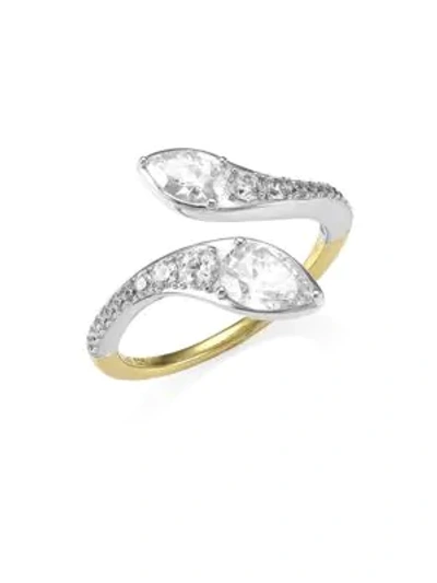 Shop Adriana Orsini Devona Bypass Ring In Gold-plated