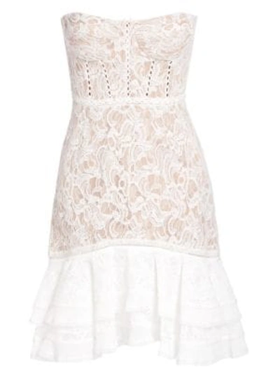 Shop Jonathan Simkhai Multimedia Corded Lace Mini Ruffle Dress In White