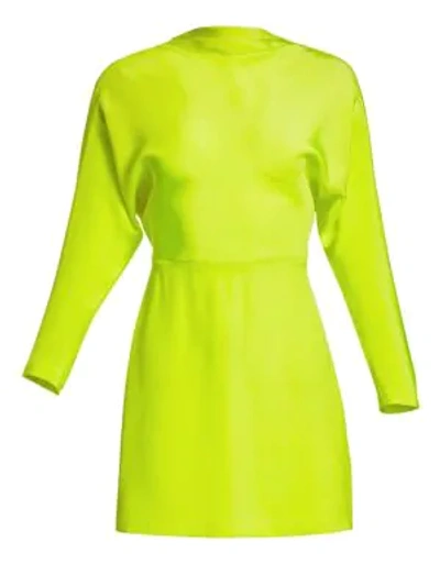 Shop A.l.c Marin Crepe Mini Dress In Neon Yellow