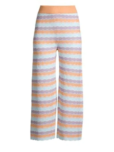 Shop Alice And Olivia Basil Stripe Knit Pants In Multi
