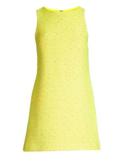 Shop Alice And Olivia Clyde A-line Shift Dress In Neon Yellow