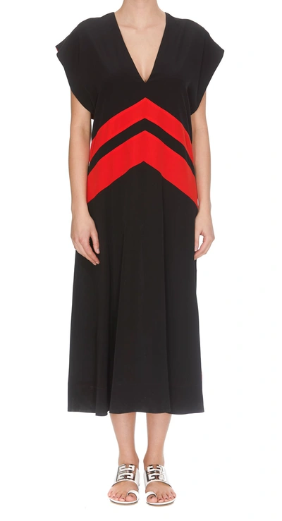 Shop Givenchy Dress In Black/red