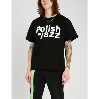 Misbhv Polish Jazz Cotton-jersey T-shirt In Black | ModeSens