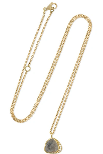 Shop Brooke Gregson Ellipse Halo 18-karat Gold Diamond Necklace