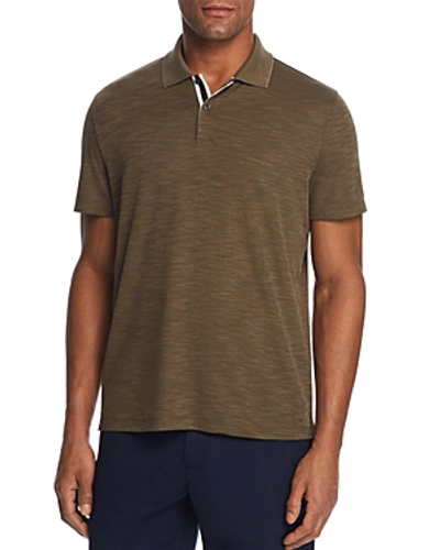 Shop Michael Kors Slub-knit Classic Fit Polo Shirt - 100% Exclusive In Olive