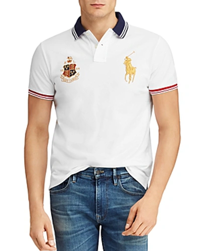 Shop Polo Ralph Lauren Mesh Custom Slim Fit Polo Shirt In White