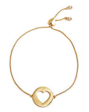 Kate Spade Gold-tone Heart Pendant Slider Bracelet | ModeSens