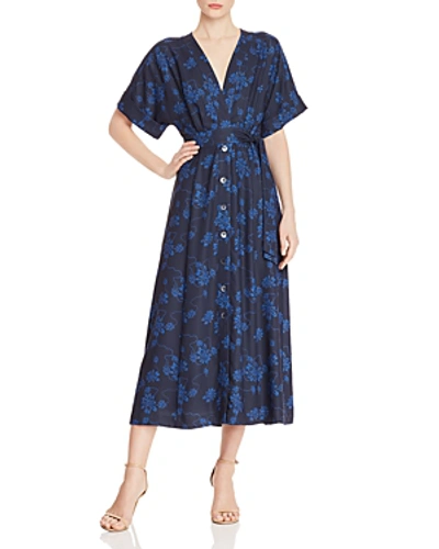 Shop Equipment Nauman Floral-print Maxi Dress In Eclipse