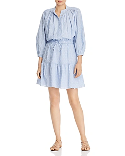 Shop Joie Adel Swiss-dot Shirt Dress In Cornflower