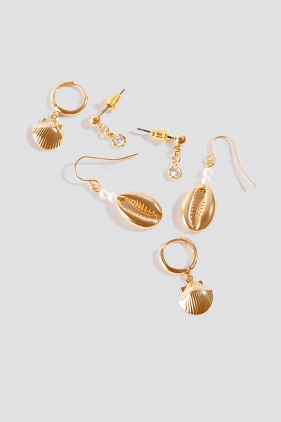 Shop Na-kd Mini Multi Pendant Earrings (3-pack) - Gold