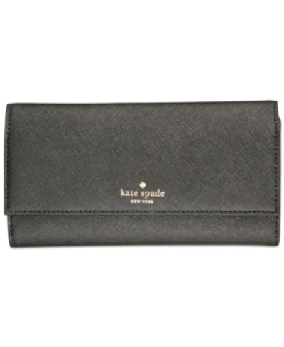 Shop Kate Spade New York Phone Saffiano Leather Wallet In Black/gold