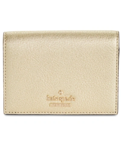 Shop Kate Spade New York Blake Street Dot Annabella Pebble Leather Wallet In Gold/gold