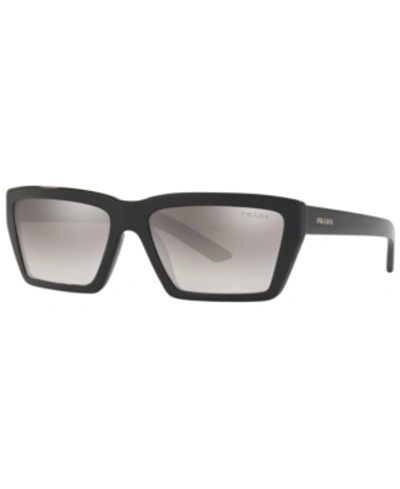 Shop Prada Sunglasses, Pr 04vs 57 In Black/gradient Grey Mirror Silver