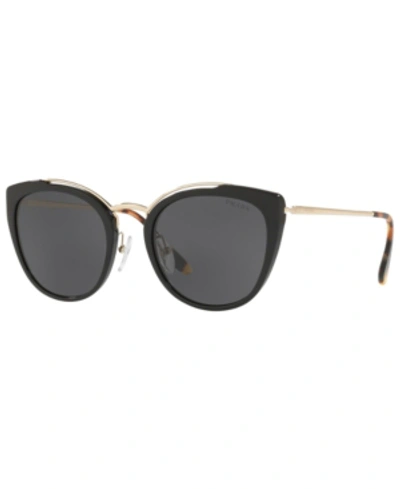 Shop Prada Sunglasses, Pr 20us 54 In Pale Gold/black/grey