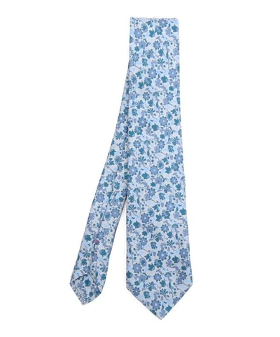 Shop Liberty London Amber Fields Silk Jacquard Tie In Grey