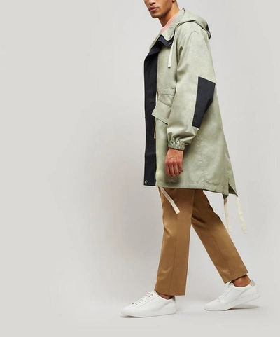 Shop Acne Studios Ola Cotton Hooded Parka Jacket In Grey