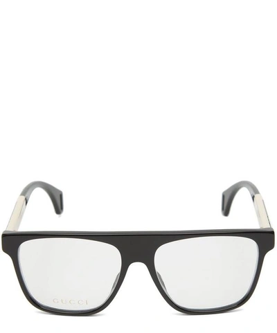 Shop Gucci Square Optical Glasses In Black