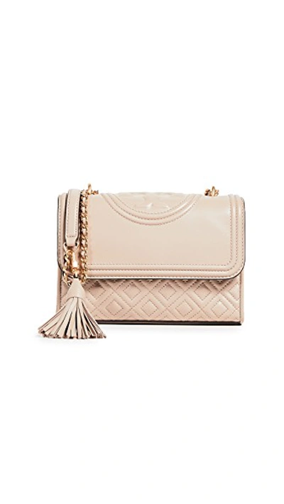 Shop Tory Burch Fleming Small Convertible Shoulder Bag In Light Taupe