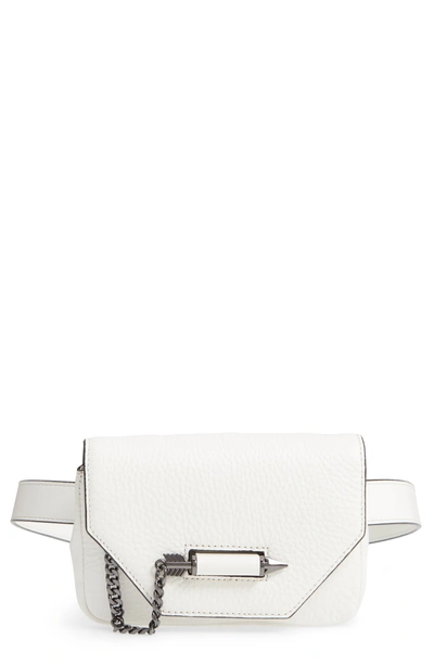 Devin Convertible Leather Belt Bag White