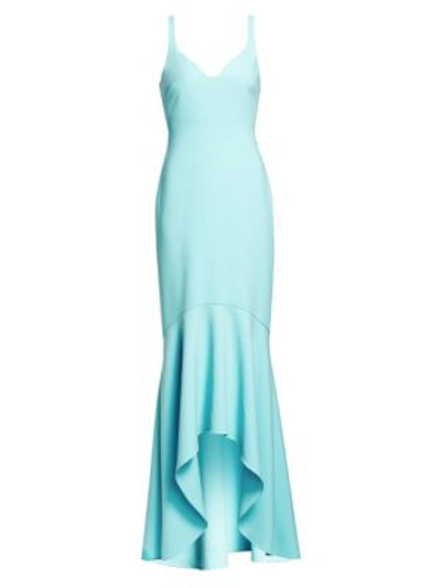 Shop Cinq À Sept Women's Sade High-low Mermaid Gown In Blue Topaz