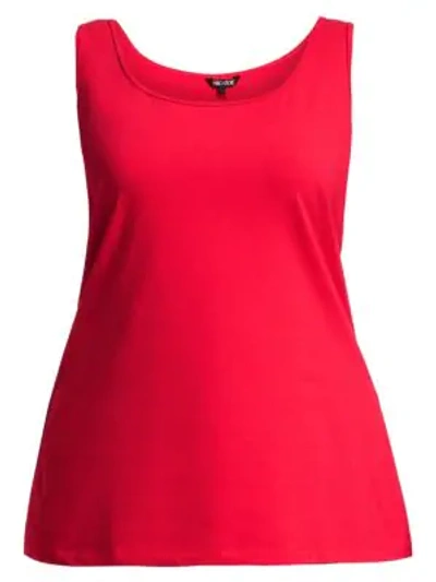 Shop Nic+zoe Plus Perfect Scoop Stretch Cotton Tank Top In Cosmo Red
