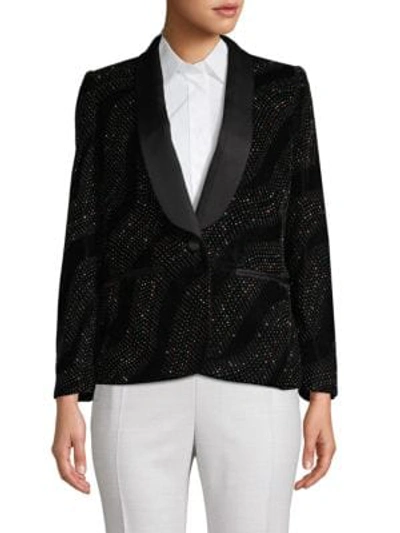 Shop Marc Jacobs Embellished Shawl-collar Blazer In Black