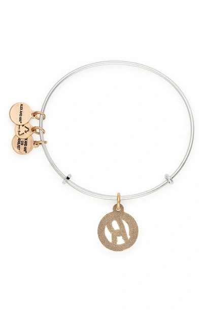 Shop Alex And Ani Two-tone Initial Charm Expandable Bracelet In Two-tone-r