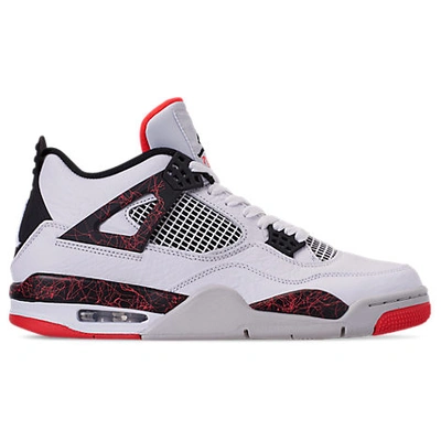 Shop Nike Men's Air Jordan Retro 4 Basketball Shoes In White