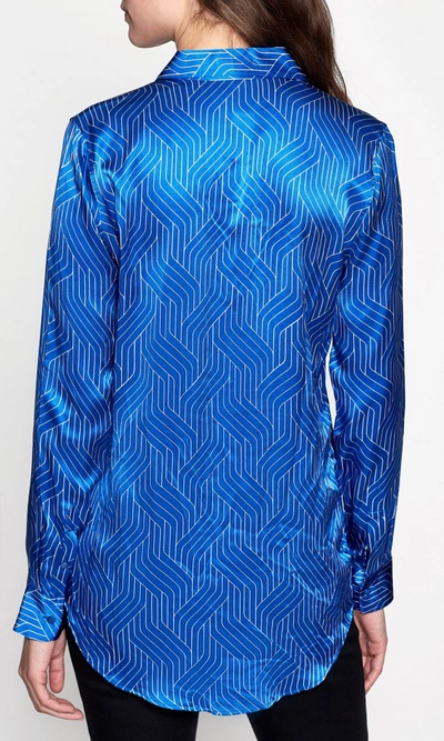 Shop Equipment Essential Silk Shirt In Bleu Cotier/bright White