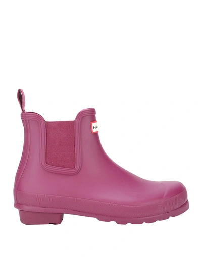 Shop Hunter Ankle Boots In Purple