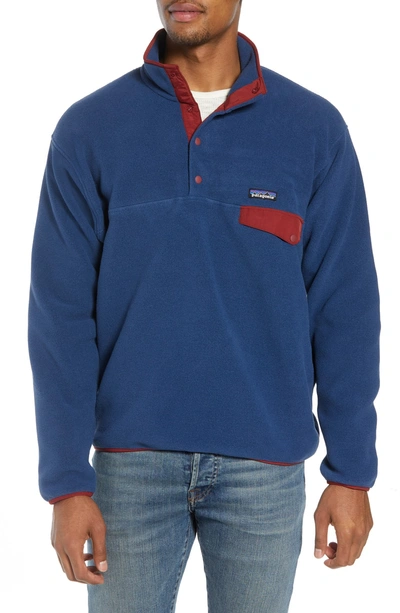 Shop Patagonia Synchilla Snap-t Fleece Pullover In Stone Blue