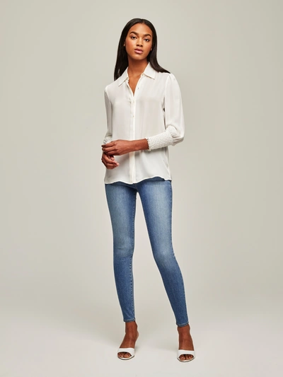 Shop L Agence Lucien Blouse In Ivory