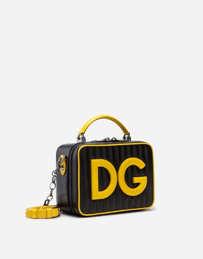 Shop Dolce & Gabbana Dg Girls Large Bag In Coated Canvas In Black