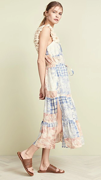 Shop Tory Burch Patchwork Dress In Far & Away Distress Patchwork