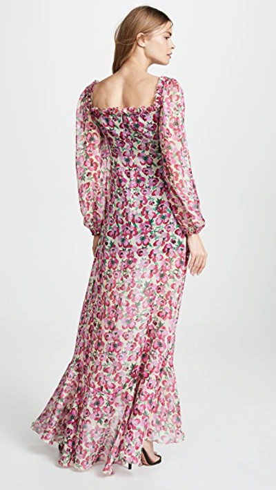 Shop Raquel Diniz Alice Long Dress In Pink Rose